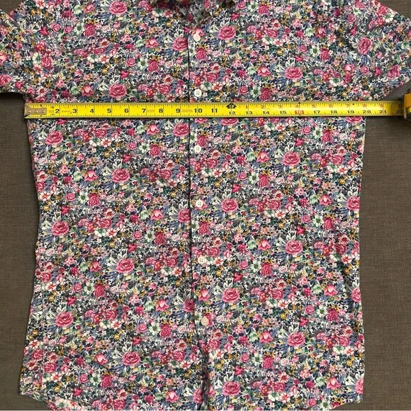 Grand Frank slim fit floral button down Size 16.5 41/42 - Picture 6 of 7